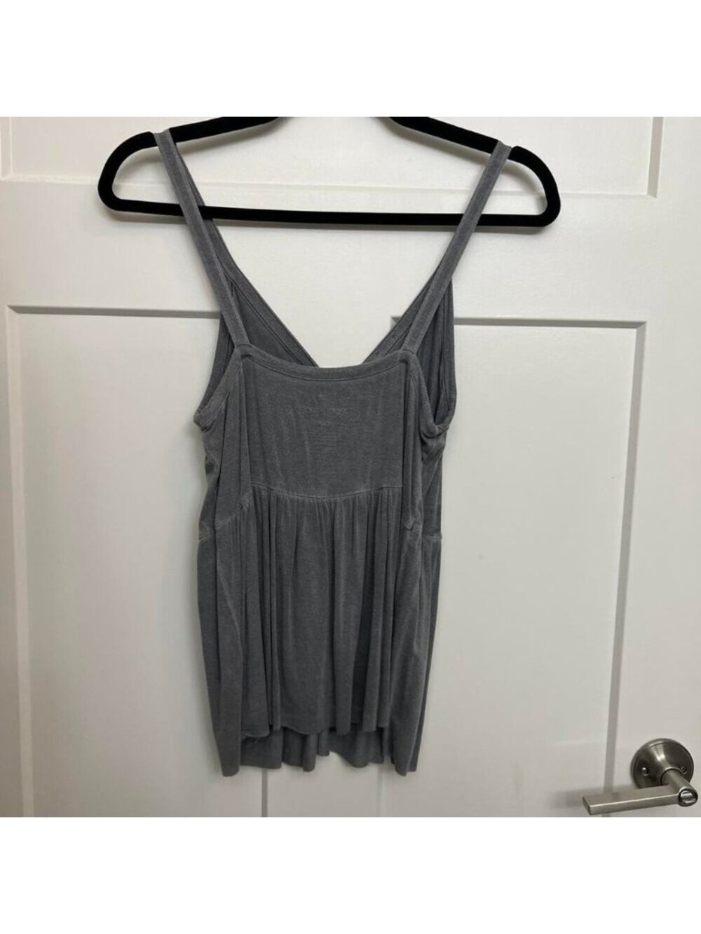 Grey Tank Top Fitted Ribbed Basic Everyday Casual - Picture 3 of 3